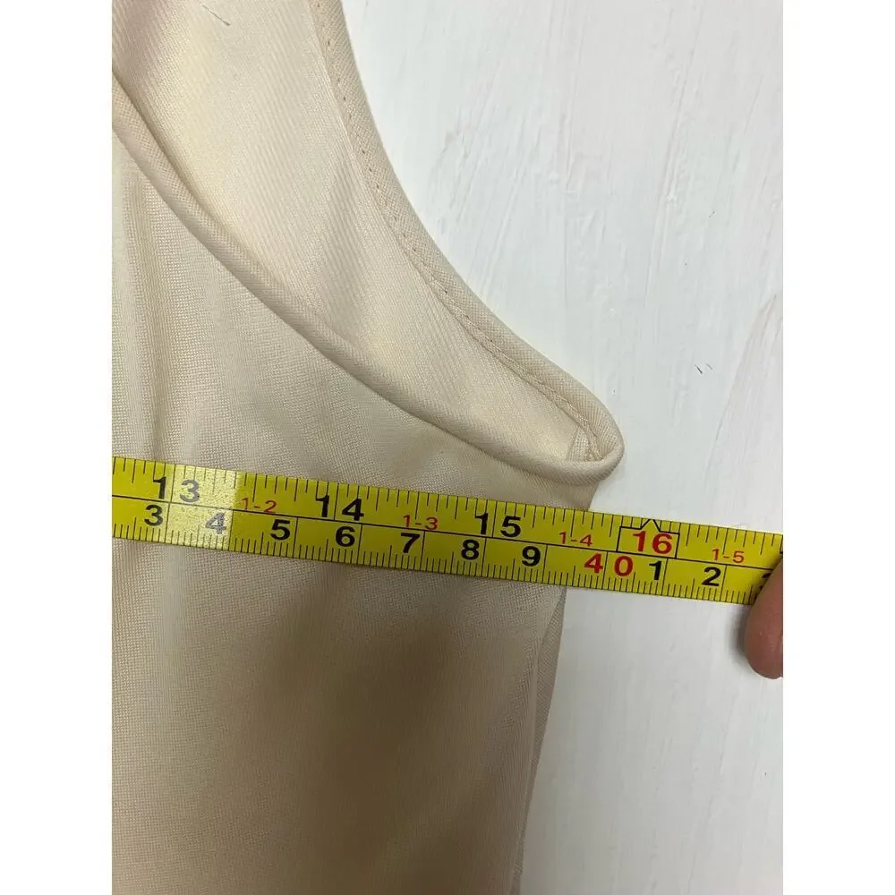Vanity Fair Vintage Full Slip Lingerie Beige Nylon Size 36 BF